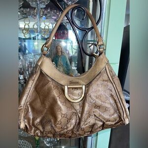 Gucci hobo metallic gold bag